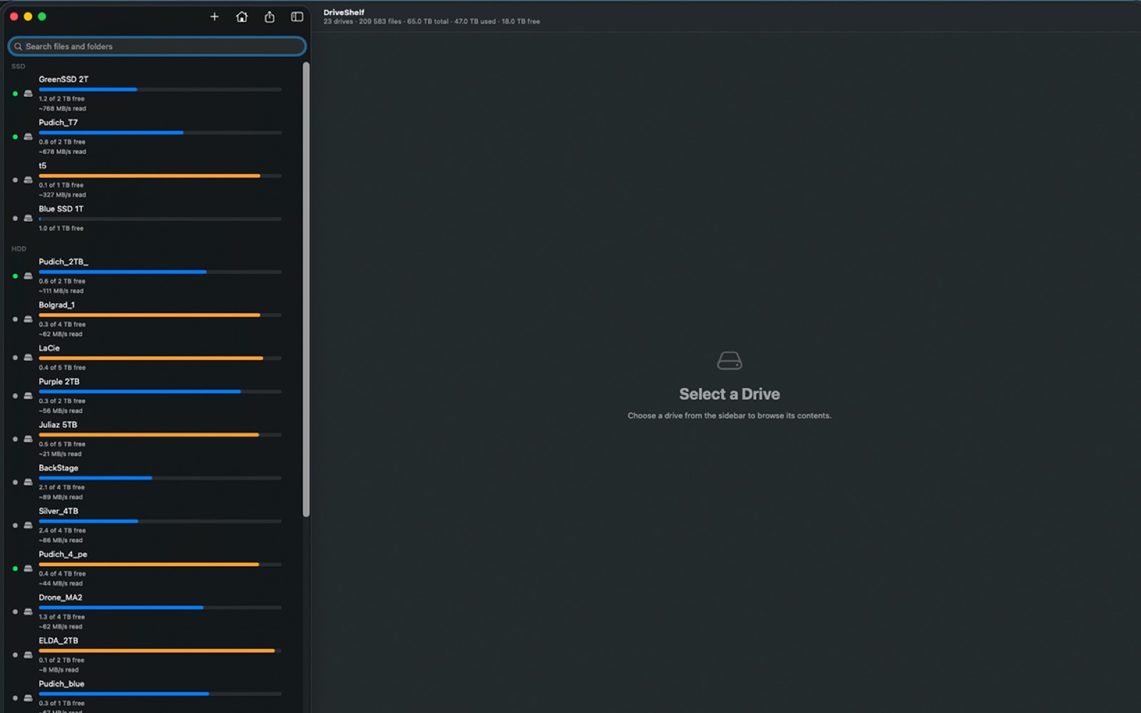 DriveShelf search across drives