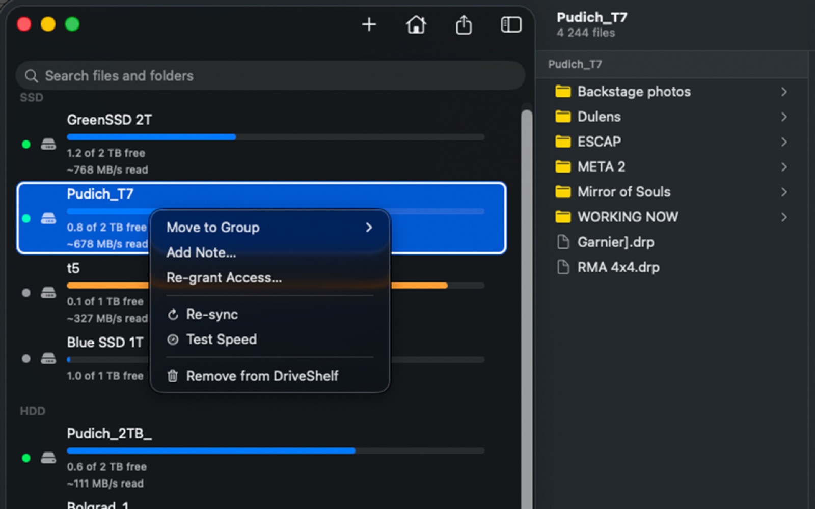 DriveShelf duplicate detection